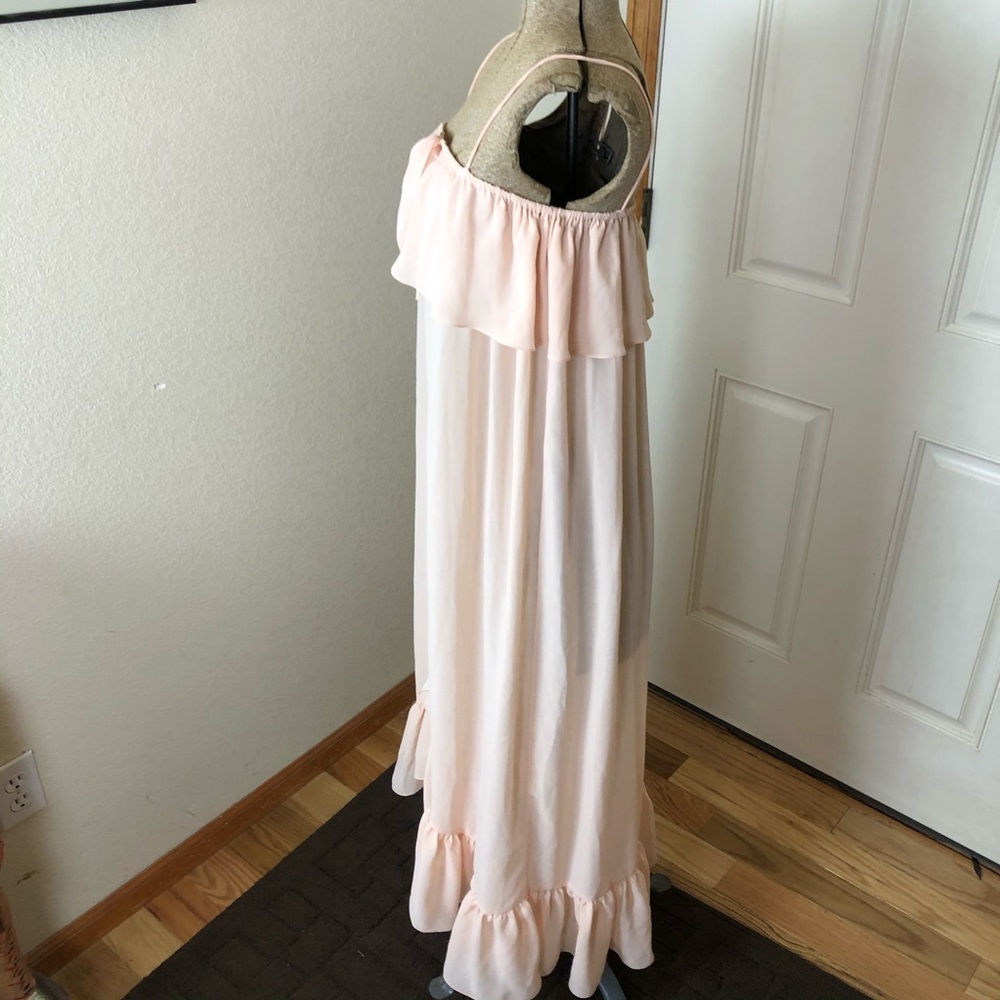 Vintage 1970s Bonnie Strauss Peach Dress - Picture 5 of 8
